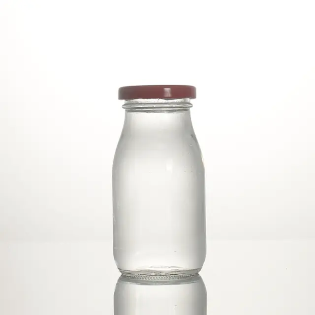 Round clear glass mason jar with aluminum cap, 200–680 ml