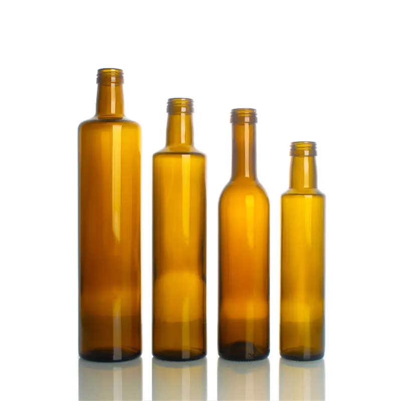 Square or round glass oil bottle, 50–1000 ml