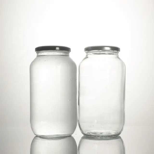 Wide-mouth glass mason jar with glass lid, 350 ml (12 oz)